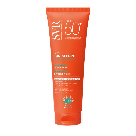 SVR - Sun Secure Spf50+ Invisible Finish Sunscreen Milk Αντηλιακό Ενυδατικό Γαλάκτωμα Προσώπου & Σώματος Λεπτόρρευστης Υφής με Αόρατο Τελείωμα για Όλη την Οικογένεια - 250ml