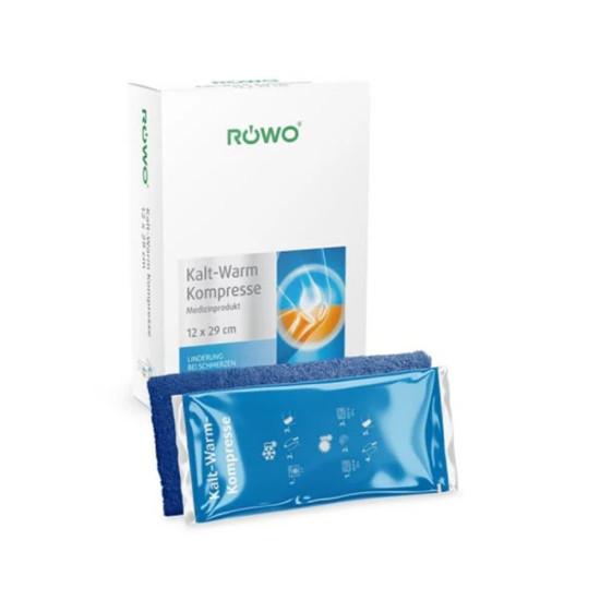 Röwo - Cold and hot compresses Κομπρέσες κρυοθεραπείας - θερμοθεραπείας με velcro και ελαστική ταινία στερέωσης 12x29cm - 1τμχ
