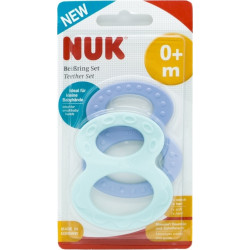 NUK - Teether Set Δακτύλιος Οδοντοφυϊας 0Μ+ Γαλαζοπράσινος - 2 Τεμάχια