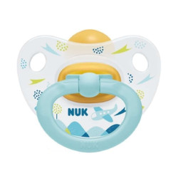 Nuk - Happy Kids Ορθοδοντική Πιπίλα Καουτσούκ για 6-18 μηνών Airplane - 1 τμχ