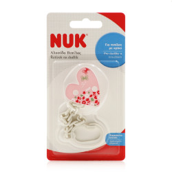 Nuk - Αλυσίδα Πιπίλας με Κρίκο Ροζ - 1τμχ