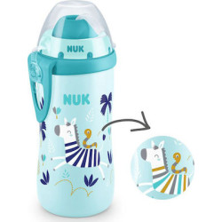 Nuk - Flexi Cup Παιδικό Πλαστικό Ποτηράκι Μπλε με Σχέδιο που Αλλάζει Χρώμα για 12m+ - 300ml 