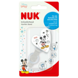 NUK - Disney Baby Κορδέλα Πιπίλας Λευκή με Mickey - 1 τεμαχιο