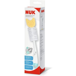 Nuk - Soft bottle brush Βούρτσα καθαρισμού μπιμπερό 2 σε 1 με σφουγγαράκι - 1τμχ