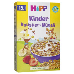 Hipp - Παιδικά Τραγανά Muesli με Γεύση Φράουλα-Μπανάνα Χωρίς Ζάχαρη για 15+ μηνών - 200gr