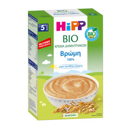 Hipp - Bio Κρέμα Δημητριακών Βρώμη Χωρίς Προσθήκη Ζάχαρης Από τον Πέμπτο Μήνα - 200gr