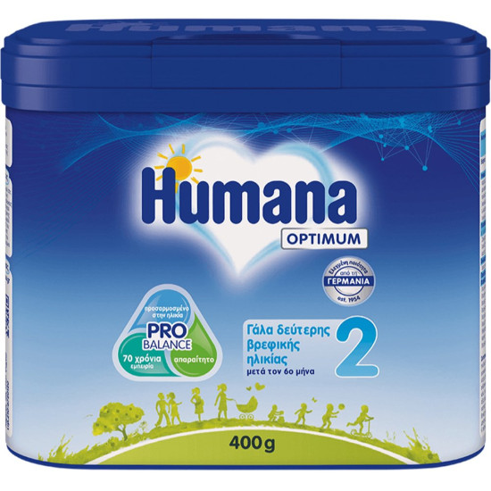 Humana - Optimum 2 My Pack Γάλα Δεύτερης Βρεφικής Ηλικίας  από το 6ο μήνα και μετά - 400gr