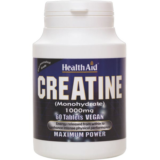 Health Aid - Creatine 1000mg Συμπλήρωμα Διατροφής με Κρεατίνη για την Αύξηση της Σωματικής Επίδοσης - 60tabs