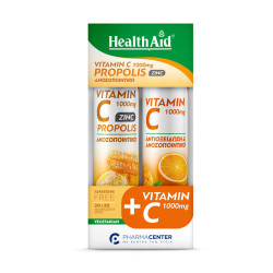 Health Aid - Vitamin C 1000mg Propolis & Zinc για το ανοσοποιητικό - 20 eff tab & Δώρο Vitamin C 1000mg - 20 eff tab