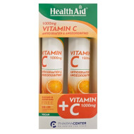 Health Aid - Vitamin C 1000mg Για τη φυσιολογική λειτουργία του ανοσοποιητικού με γεύση Πορτοκάλι (1+1 Δώρο) - 2x20eff tabs