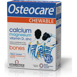 Vitabiotics - Osteocare Chewable Συμπλήρωμα Διατροφής Aποτελεί ένα μοναδικό συνδυασμό ασβεστίου, μαγνησίου, βιταμίνης D και ιχνοστοιχείων - 30tabs