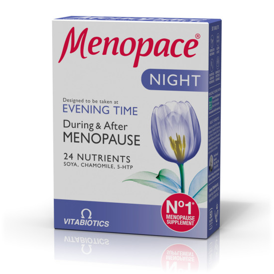 Vitabiotics - Menopace Night Συμπλήρωμα Διατροφής για την Ανακούφιση των Διαταραχών Ύπνου κατά την Εμμηνόπαυση - 30tabs