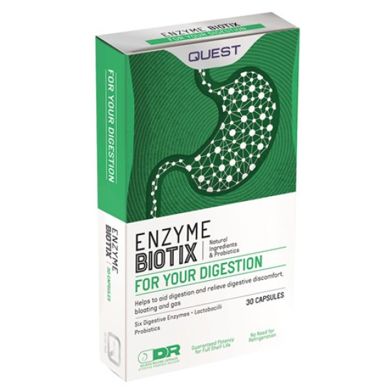 Quest - Enzyme Biotix For Your Digestion Συμπλήρωμα Διατροφής που Βοηθά στην Πέψη των Τροφών - 30caps