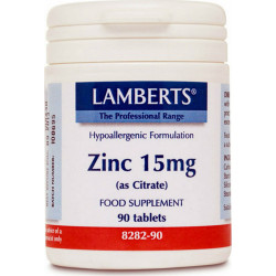 Lamberts - Zinc Citrate 15mg Συμπλήρωμα Ψευδάργυρου - 90tabs