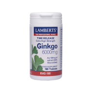 Lamberts - Ginkgo 6000mg Συμπλήρωμα διατροφής για την καλή μνήμη & κυκλοφορία του αίματος στα άκρα - 180tabs