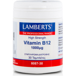 Lamberts - Vitamin B12 1000mcg Συμπλήρωμα διατροφής Βιταμίνης B12 για την υγεία του νευρικού συστήματος - 30tabs