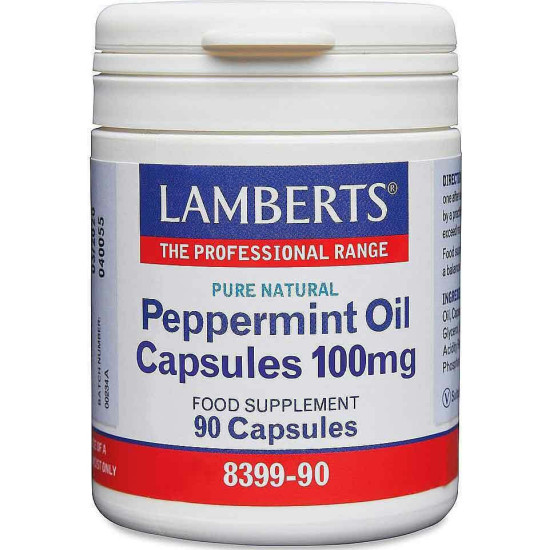 Lamberts - Peppermint Oil Έλαιο Μέντας 100mg για το Σύνδρομο Ευερέθιστου Εντέρου - 90caps