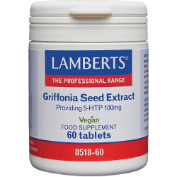 Lamberts - Griffonia Seed Extract (5-HTP 100mg) Αντιμετώπιση άγχους, βελτίωση ύπνου - 60tabs 