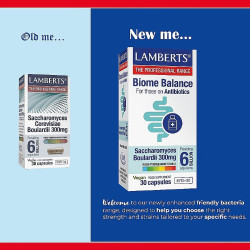Lamberts - Biome Balance  For Those on Antibiotics Saccharomyces Boulardii 300mg Σκεύασμα Σακχαρομύκητα Για την Υγεία του Γαστρεντερικού  - 30caps
