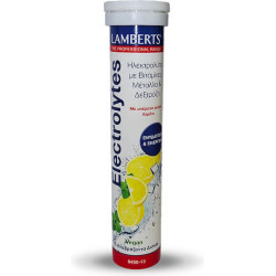 Lamberts - Electrolytes Σκεύασμα Ηλεκτρολυτών με Βιταμίνες, Μέταλλα και Δεξτρόζη με Γεύση Λεμόνι - 13 Αναβράζοντα Δισκία 