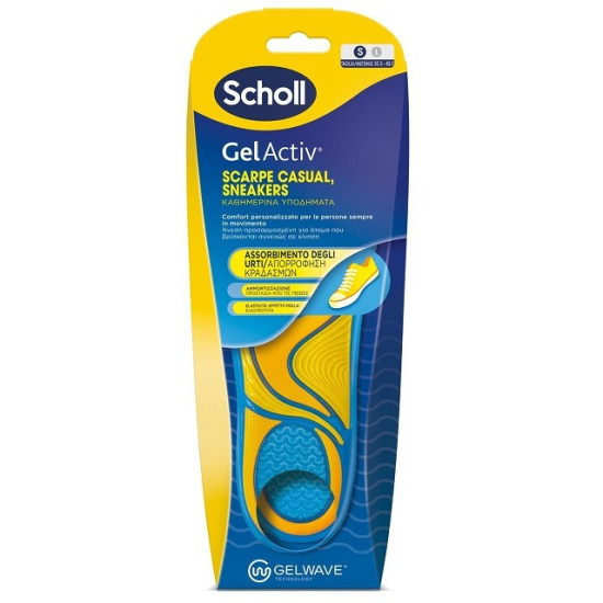 Scholl - Gel Activ Scarpe Casual - Sneakers Πάτοι Gel  για Καθημερινά Υποδήματα Μεγέθους Small (35,5- 40,5) - 2 τμχ
