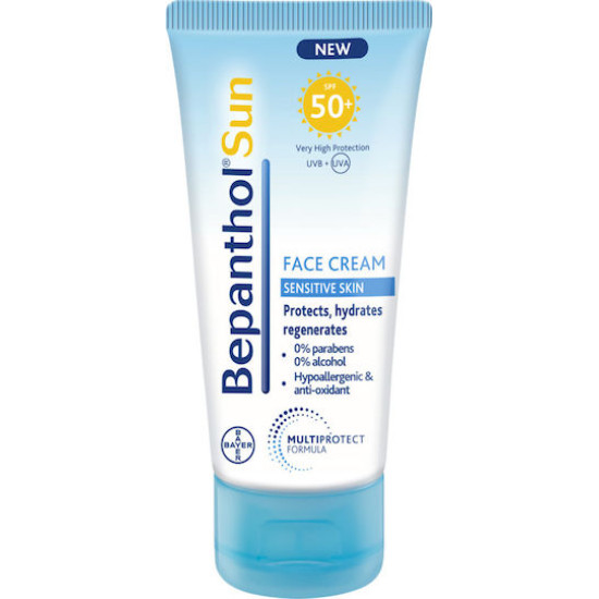Bepanthol - Sun Face Cream SPF50 Sensitive Skin Αντιηλιακή Κρέμα Προσώπου για Ευαίσθητες Επιδερμίδες - 50ml