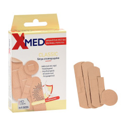Medisei - X-Med Classic Strips Αποστειρωμένα Αυτοκόλλητα Επιθέματα σε 5 Μεγέθη - 40pcs