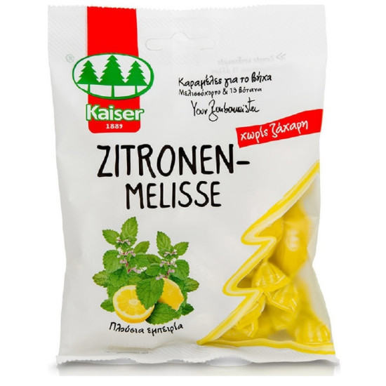 Medisei - Kaiser Zitronen Melisse Καραμέλες Για Τον Ερεθισμένο Λαιμό & Το Βήχα Με Μελισσόχορτο & 13 Βότανα - 75g