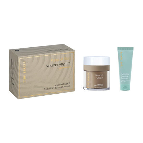 Medisei - Time Eraser Promo Pulse of Skin Nourish Rhythm Nourish Cream Λεπτόρρευστη Αντιρυτιδική Κρέμα - 50ml & Prebiotics Foaming Cleanser Αφρώδες Gel Καθαρισμού - 20ml