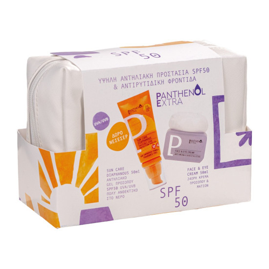 Medisei - Panthenol Extra Promo Sun Care Diaphanous Face Gel SPF50 Αντηλιακό Gel Προσώπου - 50ml & Face & Eye Cream 24ωρη Κρέμα Προσώπου & Ματιών - 50ml