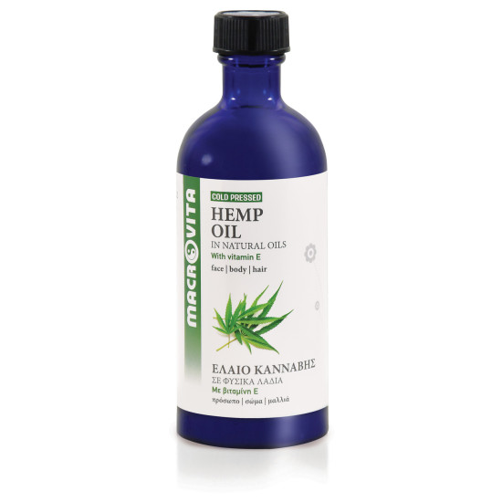 Macrovita - Cold Pressed Hemp Oil 'Ελαιο κάνναβης με Βιταμίνη Ε  - 100ml