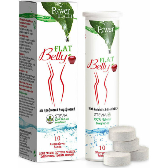 Power Health - Flat Belly Συμπλήρωμα Διατροφής με Προβιοτικά και Πρεβιοτικά με Γεύση Μήλο - 10tabs