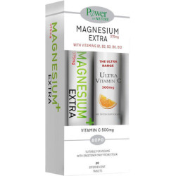 Power Health - Magnesium Extra 375mg - 20eff tabs & Vitamin C 500mg - 20eff tabs