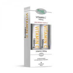 Power Of Nature -  Vitamin C 1000mg Stevia - 20 Αναβράζοντα Δισκία και ΔΩΡΟ Vitamin C 500mg - 20 Αναβράζοντα Δισκία