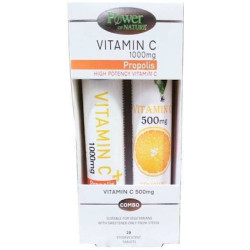 Power Of Nature - Vitamin C 1000mg Propolis - 20 Αναβράζοντα Δισκία & Vitamin C 500mg - 20 Αναβράζοντα Δισκία
