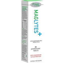 Power of Nature - Maglytes with Magnesium & Electrolytes Συμπλήρωμα Διατροφής με Μαγνήσιο & Ηλεκτρολύτες - 20 αναβράζοντα δισκία