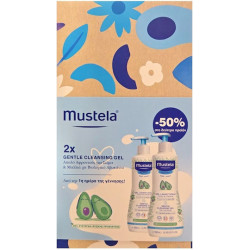 Mustela - Promo Gentle Cleansing Gel Απαλό Αφροντούς για Σώμα&Μαλλιά  με Βιολογικό Αβοκάντο από την 1η μέρα της Γέννησης - 2x500ml