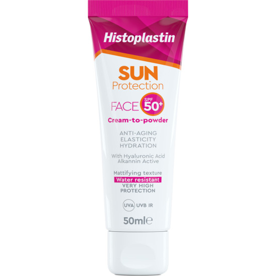 Histoplastin - Sun Protection Face Cream to Powder SPF50+ Αντηλιακή Κρέμα Προσώπου Χωρίς Χρώμα - 50ml