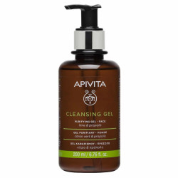 Apivita - Cleansing Gel lime & propolis Τζελ Καθαρισμού για Λιπαρές & Μεικτές επιδερμίδες με πρόπολη και κίτρο - 200ml