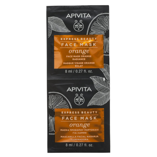 Apivita - Express Beauty Face Mask Orange Μάσκα Προσώπου για Λάμψη με Πορτοκάλι - 2Χ8ml