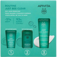 Apivita - Promo Routine Just bee Clear Κρέμα Κατά των Ατελειών για το Λιπαρό με Τάση Ακμής Δέρμα - 40ml & ΔΩΡΟ Λοσιόν Σύσφιξης Πόρων - 50ml & ΔΩΡΟ Gel Καθαρισμού - 15ml 