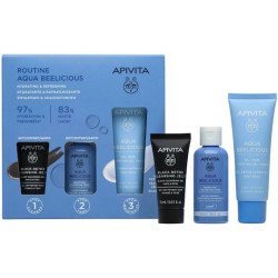 Apivita - Promo Routine Aqua Beelicious Oil-Free Gel-Cream Κρέμα Τζελ Ενυδάτωσης Ελαφριάς Υφής - 40ml & Δώρο Μαύρο Gel Καθαρισμού - 15ml & Δώρο AQUA BEELICIOUS Λοσιόν Ενυδάτωσης Κατά των Ατελειών - 50ml