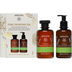 Apivita - Promo Tonic Mountain Tea Shower Gel with Essential Oils Αφρόλουτρο με αιθέρια έλαια - 250ml & Moisturizing Body Milk Ενυδατικό Γαλάκτωμα Σώματος - 200ml
