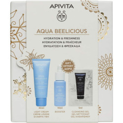 Apivita - Promo Aqua Beelicious Hydrating Gel Light Cream Κρέμα Gel Ενυδάτωσης Ελαφριάς Υφής - 40ml & Δώρο Aqua Beelicious Booster Ορός Αναζωογόνησης & Ενυδάτωσης - 10ml & Δώρο Black Detox Cleansing Jelly Gel Καθαρισμού - 5ml