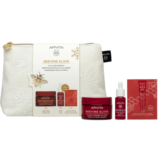 Apivita - Promo Beevine Elixir Collagen Reboot Wrinkle & Firmness Lift Light Texture Cream - 50ml & Δώρο Firming Activating Lift Serum - 10ml & Wrinkle Lift Eye & Lip Cream - 75ml