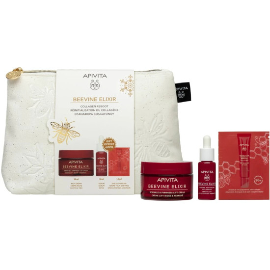 Apivita - Promo Beevine Elixir Collagen Reboot Wrinkle & Firmness Lift Rich Texture Cream - 50ml & Δώρο Firming Activating Lift Serum - 10ml & Wrinkle Lift Eye & Lip Cream - 75ml