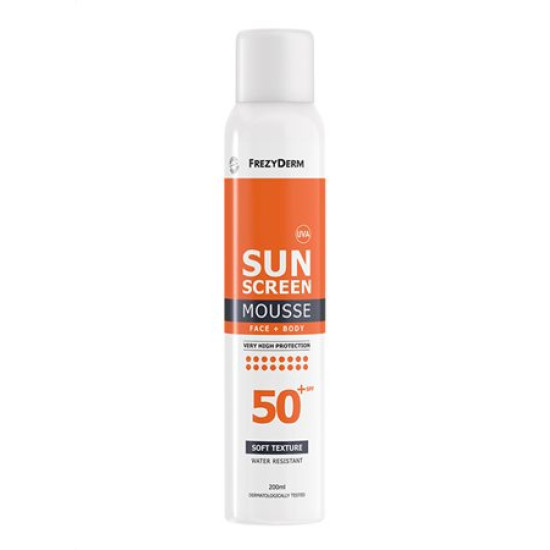 Frezyderm - Sun Screen Mousse Face & body SPF50 Αντηλιακός Αφρός Πολύ Υψηλής Ηλιοπροστασίας για Πρόσωπο και Σώμα - 200ml
