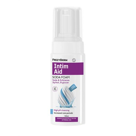 Frezyderm - Intim Aid Soda Foam Ειδικός Αφρός Καθαρισμού Υψηλού pH για την Ευαίσθητη Περιοχή με Σόδα/Εχινάκεια/Ξυλιτόλη - 100ml 