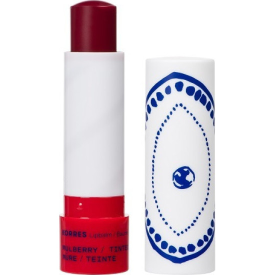 Korres - Lip Balm Mulberry Tinded Ενυδατική Φροντίδα για τα Χείλη Κόκκινα Μούρα με Χρώμα - 4.5g
