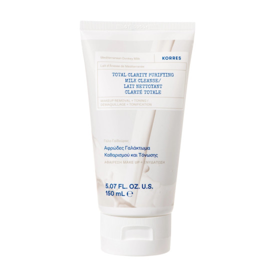 Korres - Total Clarity Purifying Milk Cleanse Αφρώδες Γαλάκτωμα Καθαρισμού & Τόνωσης με Γάλα Γαϊδούρας - 150ml